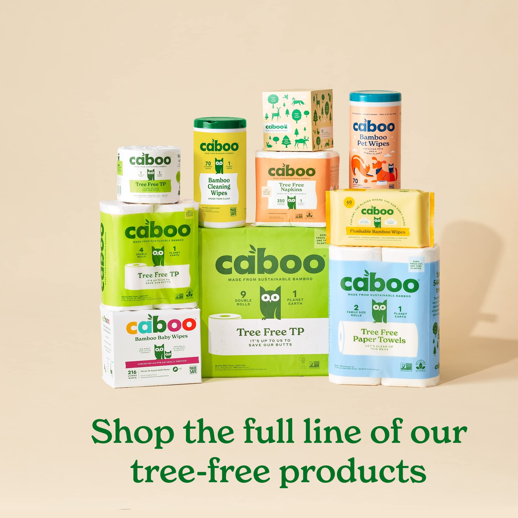 Caboo Tree-Free Toilet Paper, Septic Safe Bath Tissue, Eco Friendly Soft 2 Ply Sheets, 300 Sheets Per Roll, 16 Double Rolls 🍁 All In One Marketplace Canada