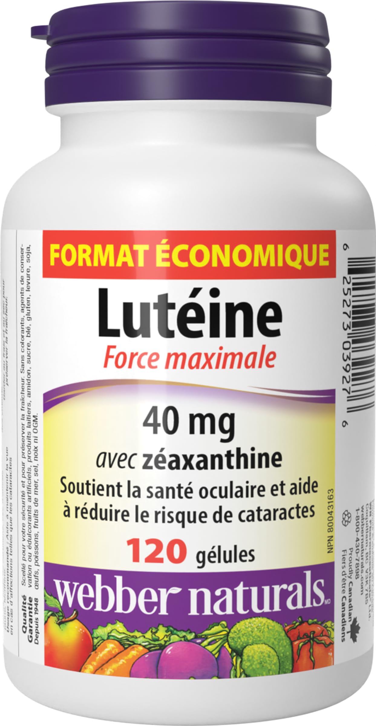 Webber Naturals Lutein 40 mg, 120 Softgels, Maximum Strength Eye Support Supplement with Zeaxanthin 🍁 All In One Marketplace Canada