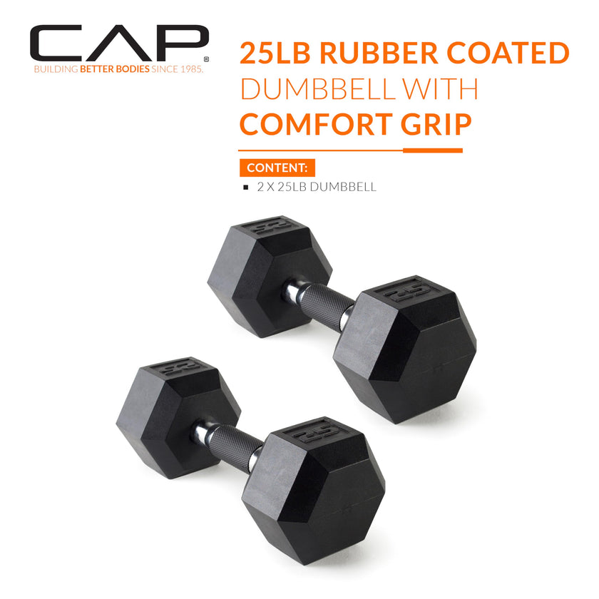 CAP Barbell 25 LB Coated Hex Dumbbell Weight Pair with Padded Grip 🍁 All In One Marketplace Canada