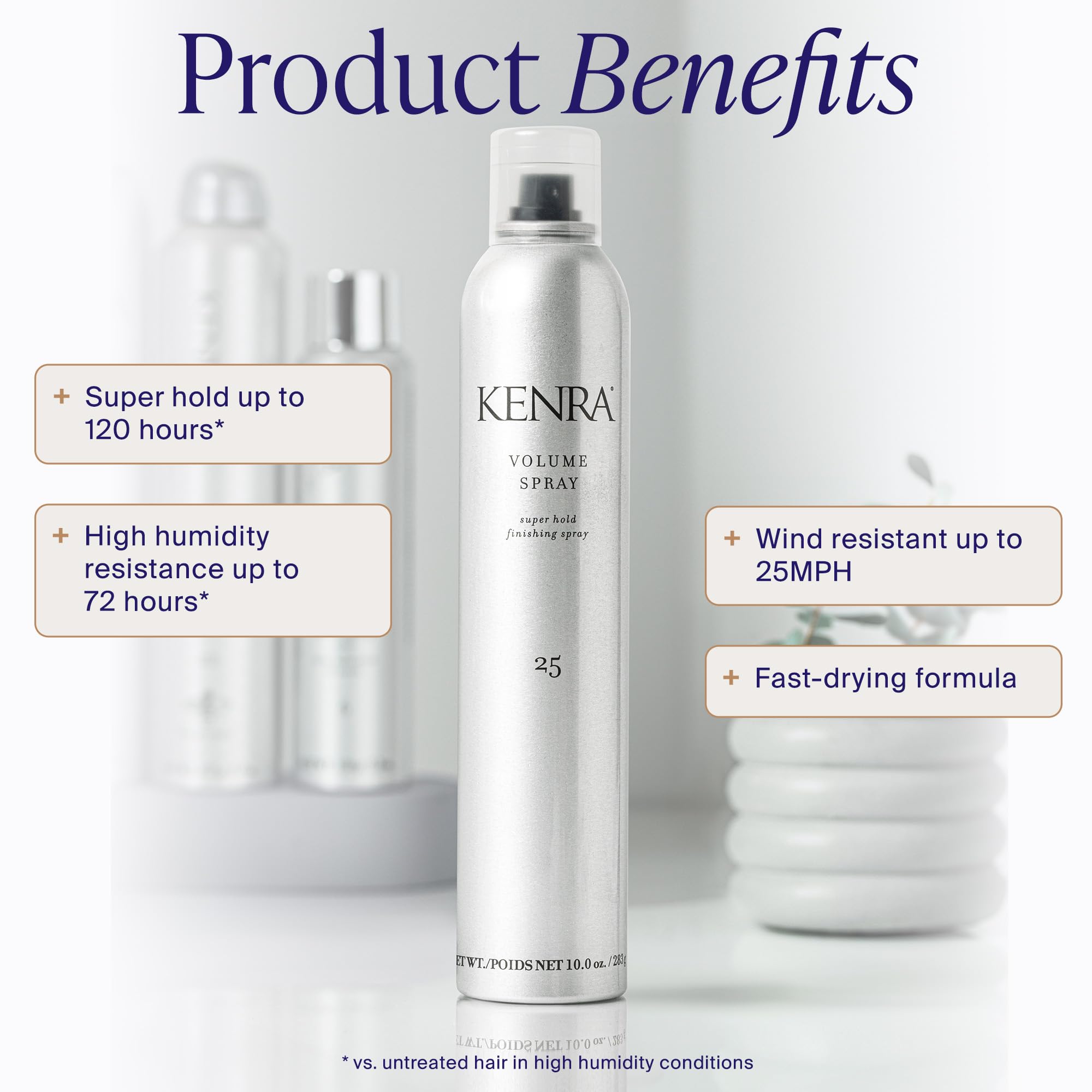 Kenra Volume Spray 25 | Super Hold Hairspray for Long Lasting Volume & Style | Thermal Heat Protectant | Wind Resistant up to 40 km/h | Humidity Shield 🍁 All In One Marketplace Canada
