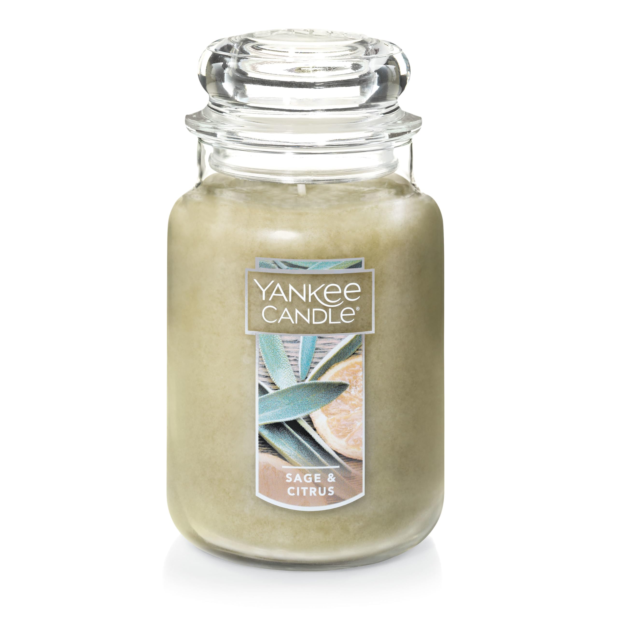 Yankee Candle Scented Candle, Sage & Citrus, Original Large Jar Candle, 110-150 Hours of Burn Time, 22 oz. 🍁 All In One Marketplace Canada