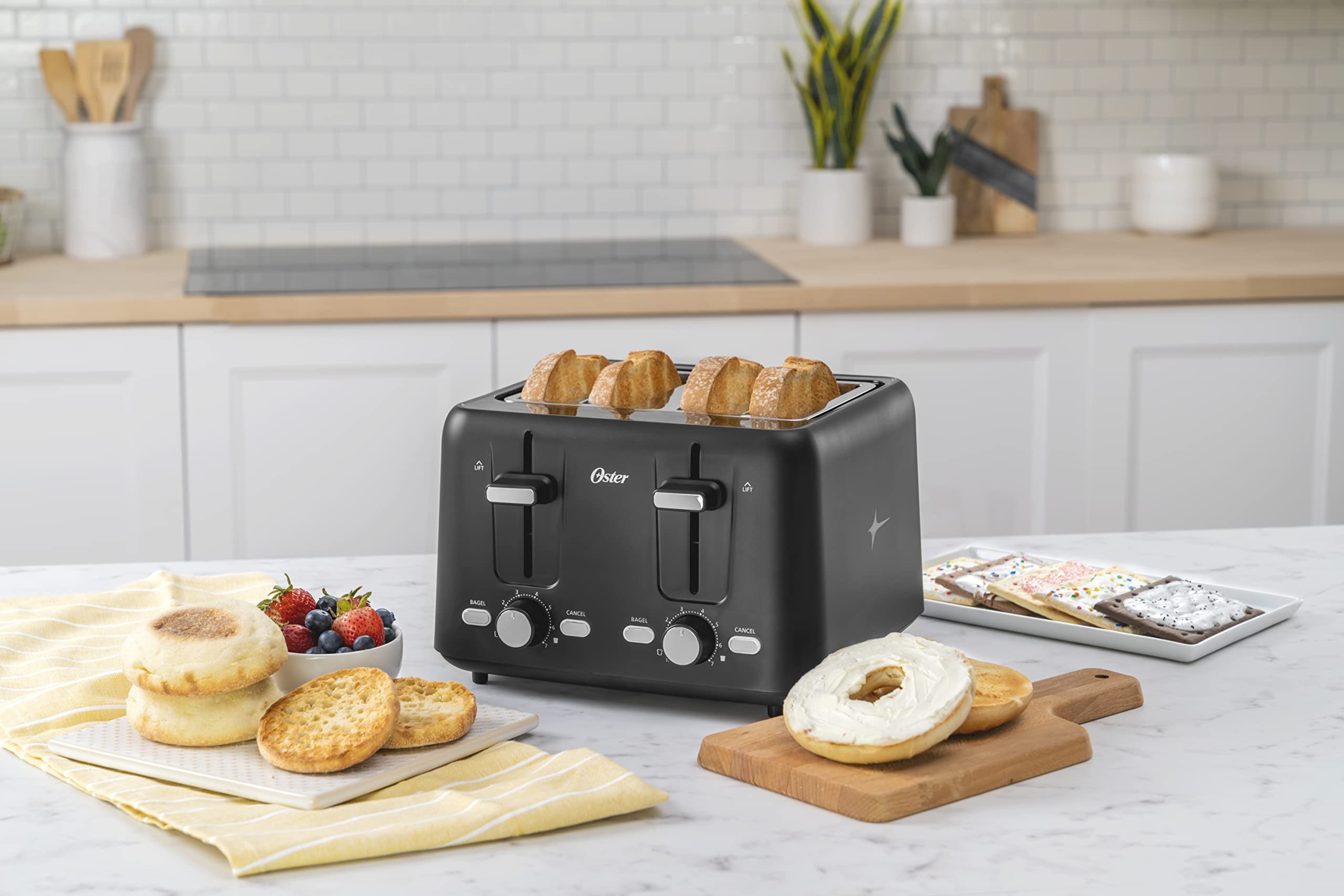 Oster 4-Slice Toaster with Bagel and Reheat Settings and Extra-Wide Slots, Black 🍁 All In One Marketplace Canada