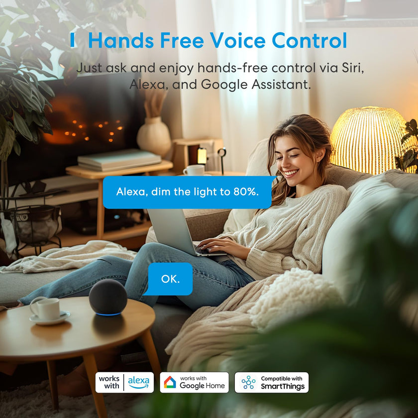 meross Smart Dimmer Switch, Single Pole Smart Switch for LED Light, Neutral Wire Required, Compatible with Apple HomeKit, Alexa, Hey Google and SmartThings, 2.4GHz Wi-Fi, No Hub Required, 2 Pack 🍁 All In One Marketplace Canada