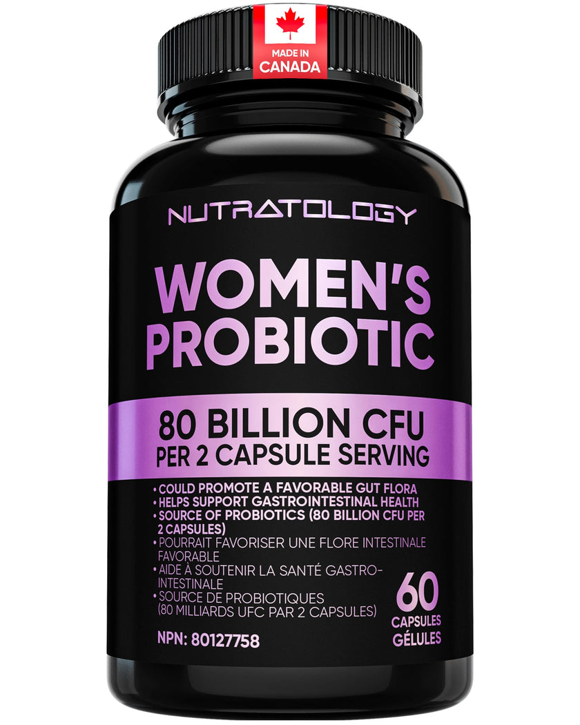 Nutratology® Probiotics for Women | Canadian-Made | 40 Billion CFUs per Capsule | Bloating Relief & Digestion | 4 Strains of Women's Probiotic for Gut Health | 60 Capsules 🍁 All In One Marketplace Canada