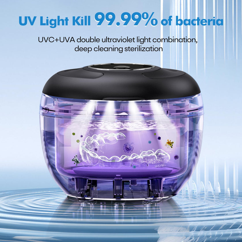 Upgraded Ultrasonic Retainer Cleaner Machine, 45kHz Ultrasonic Dentures Cleaner for Night Guards, Braces, Aligner, Toothbrush, Jewelry and More, 200ML Capacity, Black1 🍁 All In One Marketplace Canada