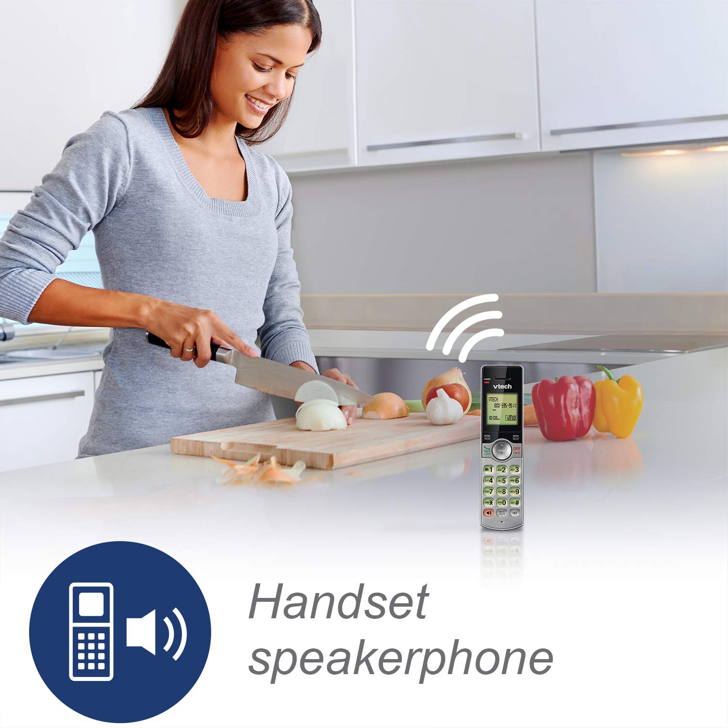 VTech DECT 6.0 Four Handset Cordless Phones with Caller ID, Backlit Keypads and Screens, Full Duplex Handset Speakerphones, Call Block, (Non ITAD Version) Silver/Black - CS6919-4 🍁 All In One Marketplace Canada