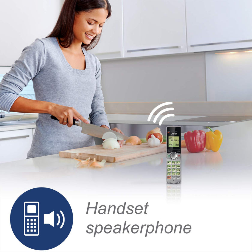 VTech DECT 6.0 Four Handset Cordless Phones with Caller ID, Backlit Keypads and Screens, Full Duplex Handset Speakerphones, Call Block, (Non ITAD Version) Silver/Black - CS6919-4 🍁 All In One Marketplace Canada