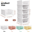 SNSLXH 5 Pack White Stackable Closet Organizer Box, Multifunctional & Foldable Storage Basket for Bathroom, Kitchen, Laundry Room, Wardrobe, Space-Saving Clothes Storage Drawer Organizer 🍁 All In One Marketplace Canada