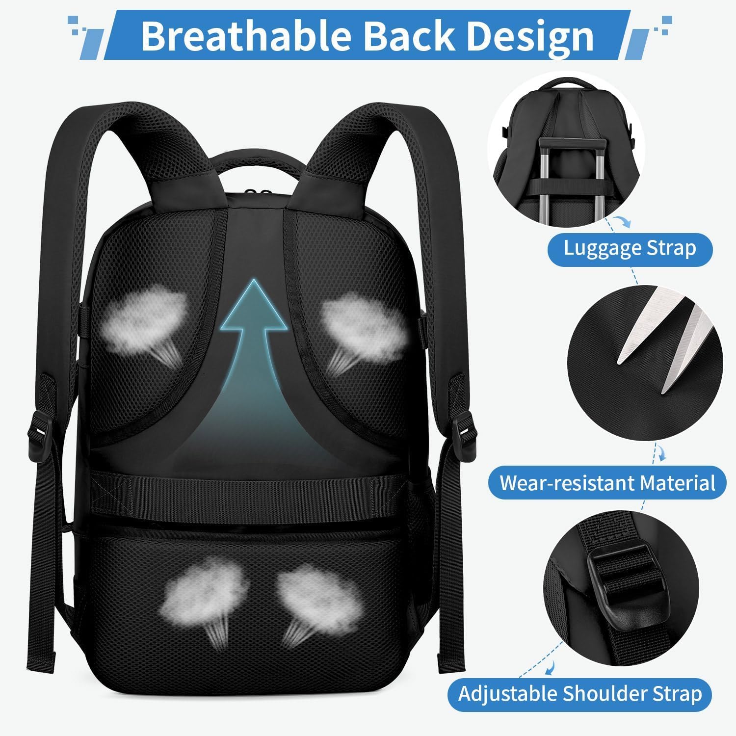 ZOMFELT Travel Backpack for Women Men, TSA 15.6