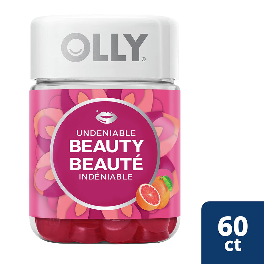 OLLY Undeniable Beauty Gummy Supplement for women Grapefruit Glam with biotin, keratin and vitamins C & E 30 day Supply, 60 gummies 🍁 All In One Marketplace Canada