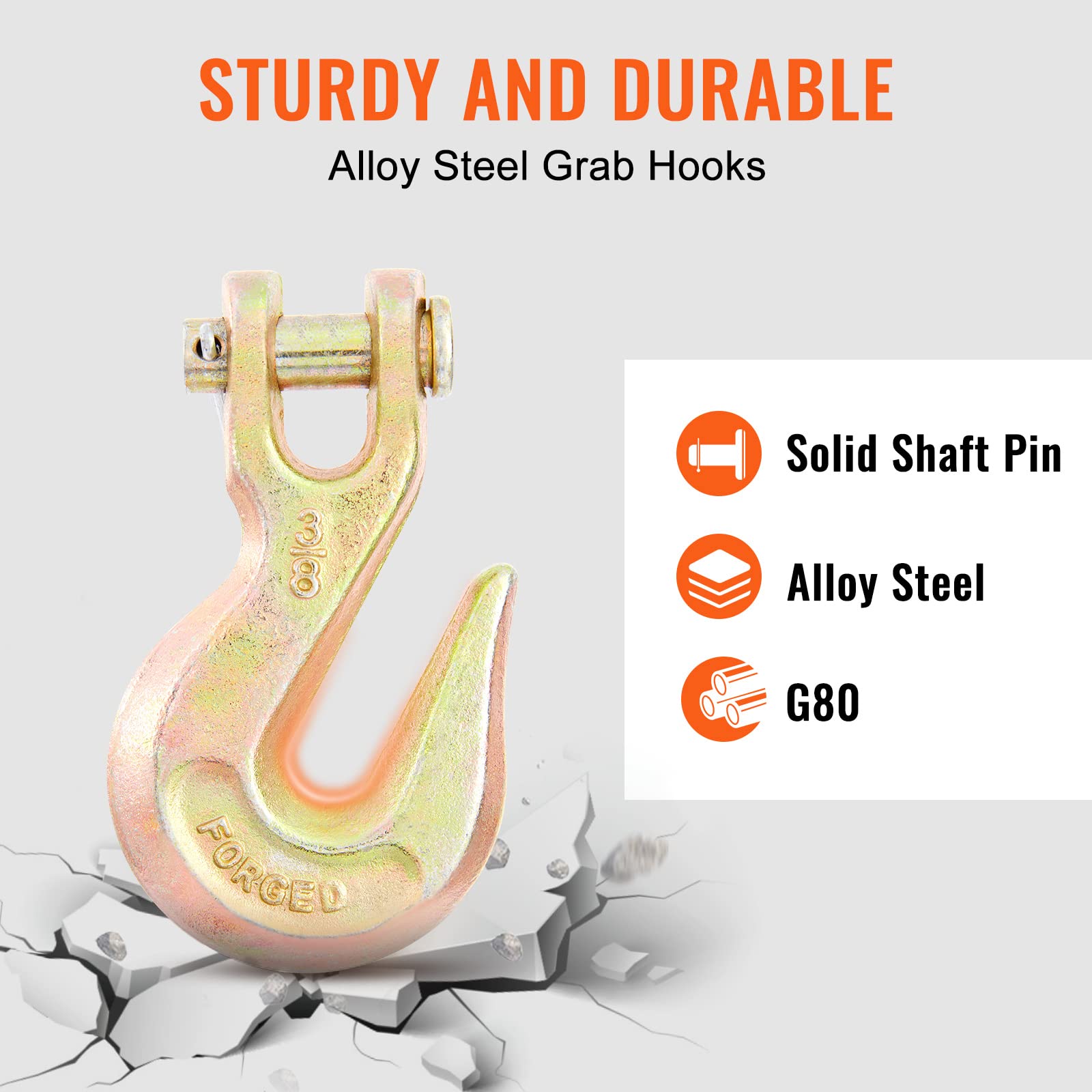 VEVOR Transport Binder Chain, 7100 lbs Working Load Limit, 3/8'' x 20' G80 Tow Chain Tie Down with Grab Hooks, DOT Certified, Galvanized Coating Manganese Steel for Dock Factory Construction Site 🍁 All In One Marketplace Canada
