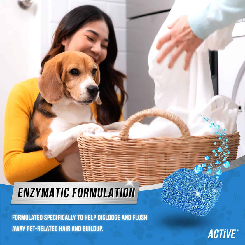 Washing Machine Cleaner for Pet Owners - ACTIVE Enzymatic Deep Clean Descaler for Cat & Dog Hair, Urine, Odor, Residue, 24 Septic-Safe Tablets for Top Load, Front Loader, HE Washer Tub - 1 Year Supply 🍁 All In One Marketplace Canada