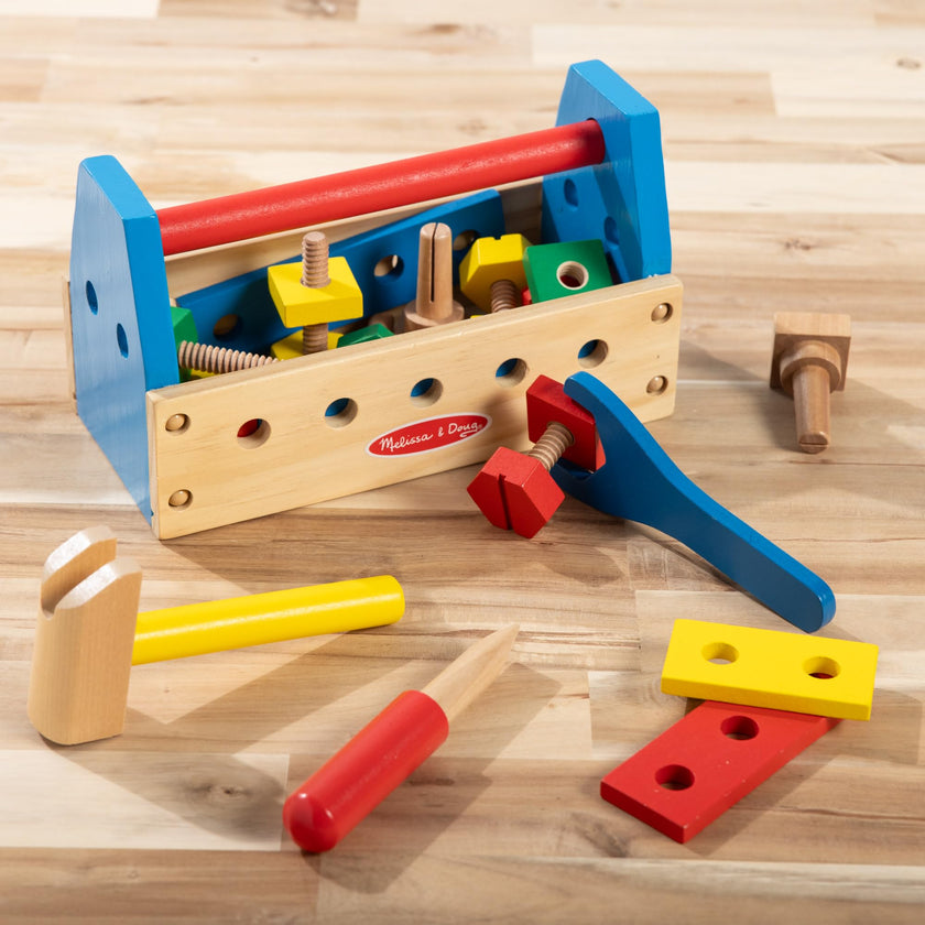 Melissa & Doug Take-Along Tool Kit Wooden Construction Toy (24 pcs) Toy Tools, Wooden Tool Set for Toddlers and Kids Ages 3+ 🍁 All In One Marketplace Canada