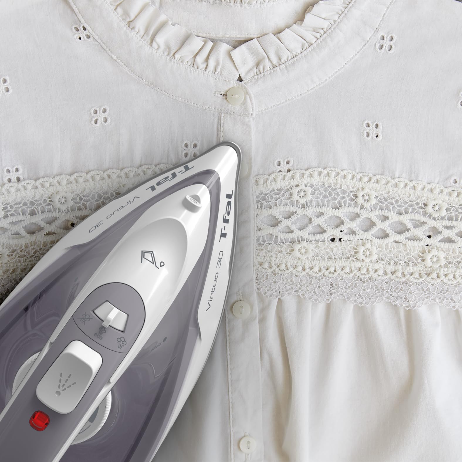 T-Fal Virtuo Steam Iron for Clothes with Retractable Cord, Portable Iron and Steamer for Clothes, Ceramic Nonstick Soleplate, 1500 Watts, Anti-Drip, Auto-Off, Scratch Resistant, Grey 🍁 All In One Marketplace Canada