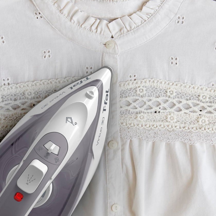 T-Fal Virtuo Steam Iron for Clothes with Retractable Cord, Portable Iron and Steamer for Clothes, Ceramic Nonstick Soleplate, 1500 Watts, Anti-Drip, Auto-Off, Scratch Resistant, Grey 🍁 All In One Marketplace Canada