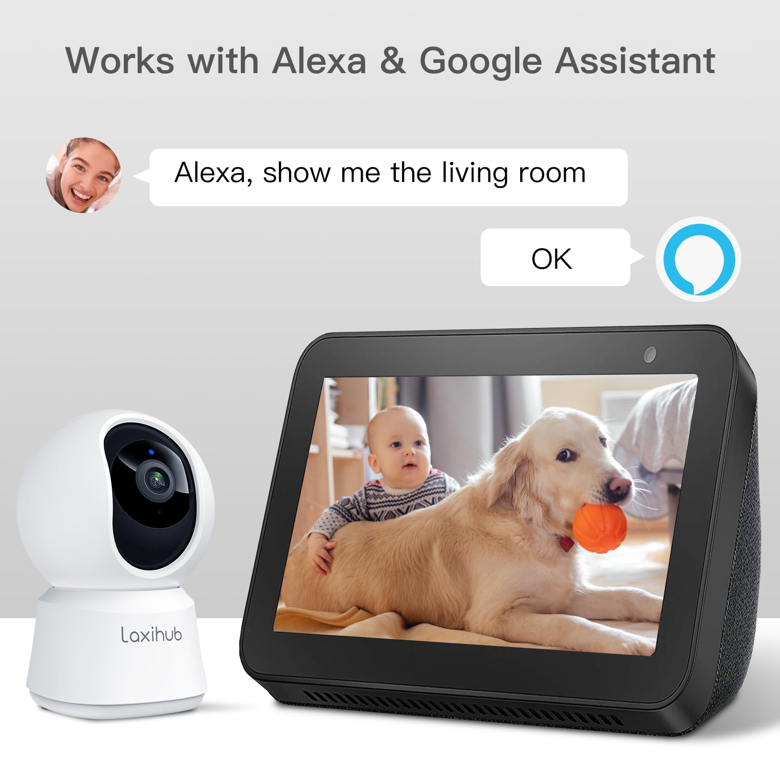 360° View 2K Pet Camera with Phone App 2 Pack, Indoor Security Camera, Baby Monitor, Motion Tracking, Pan/Tilt, Night Vision, Two-Way Audio, Works with Alexa, 2.4G WiFi Only (P2T 2PC) 🍁 All In One Marketplace Canada