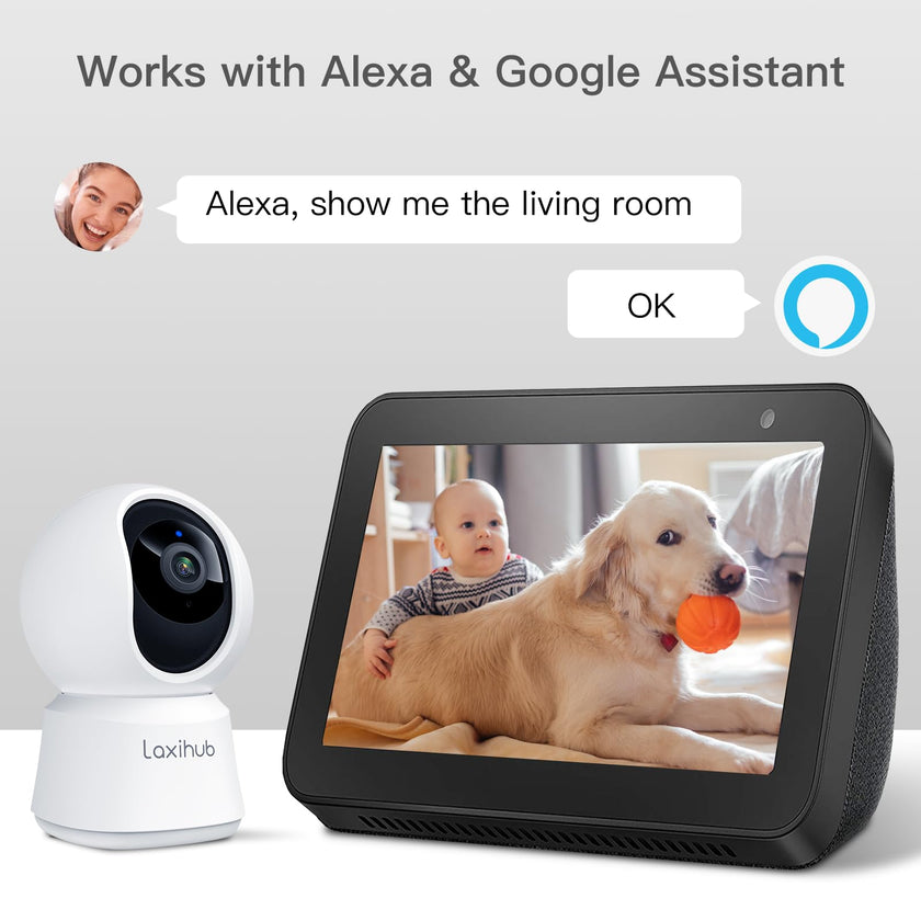 360° View 2K Pet Camera with Phone App 2 Pack, Indoor Security Camera, Baby Monitor, Motion Tracking, Pan/Tilt, Night Vision, Two-Way Audio, Works with Alexa, 2.4G WiFi Only (P2T 2PC) 🍁 All In One Marketplace Canada