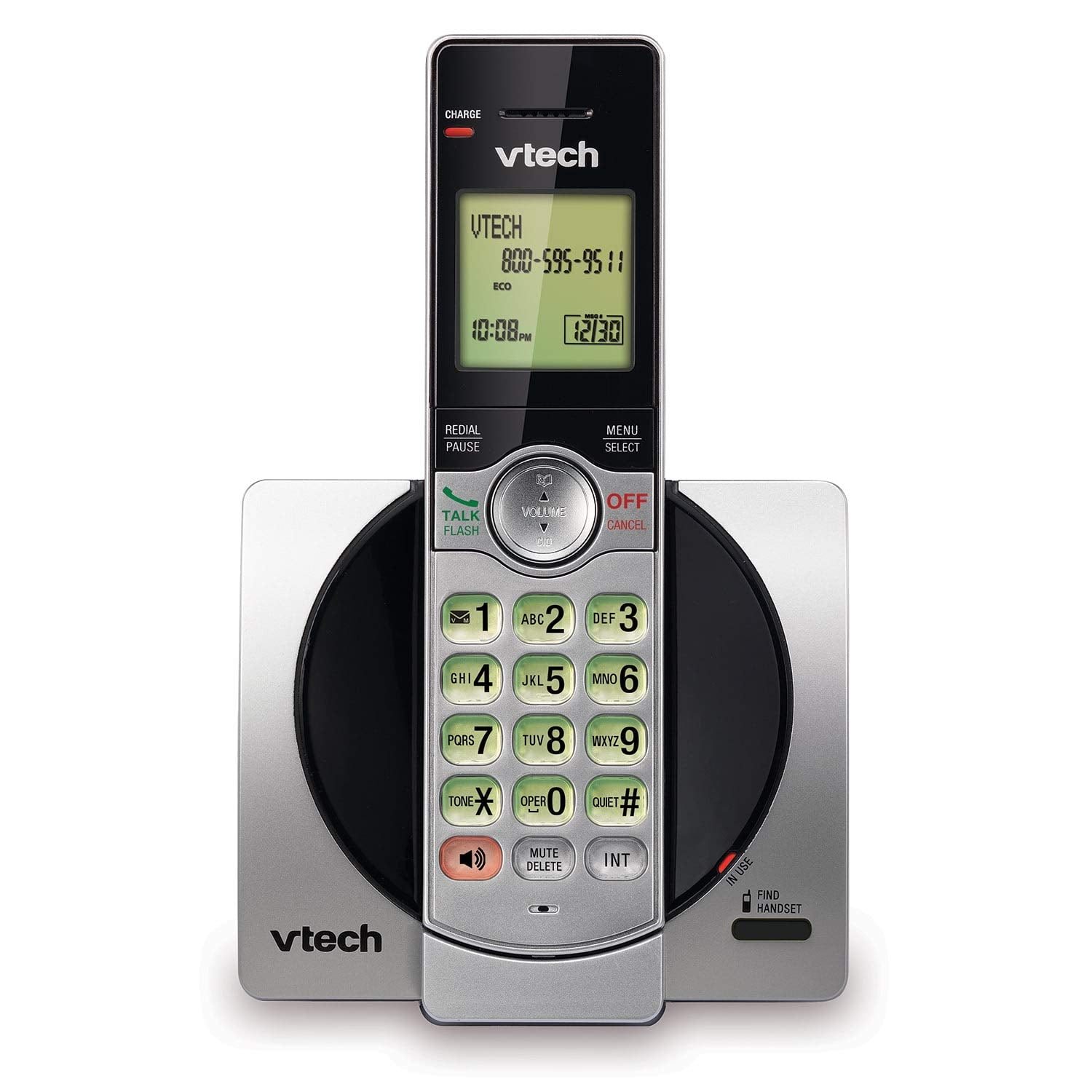 VTech DECT 6.0 Three Handset Cordless Phone with CID, Backlit Keypads and Screens, Full Duplex Handset Speakerphones, Call Block, (Not Answering Machine Version) Silver/Black 🍁 All In One Marketplace Canada