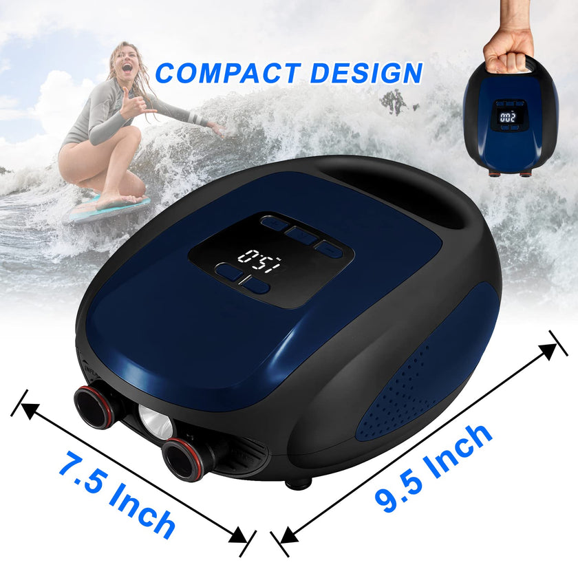 Paddle Board Pump, SUP Electric Air Pump, Portable 20 PSI Air Compressor, Auto-Off Inflation & Deflation Function with 12V DC Car Cigarette Lighter for Paddle Board,Inflatable Sups, Kayaks and Boats 🍁 All In One Marketplace Canada