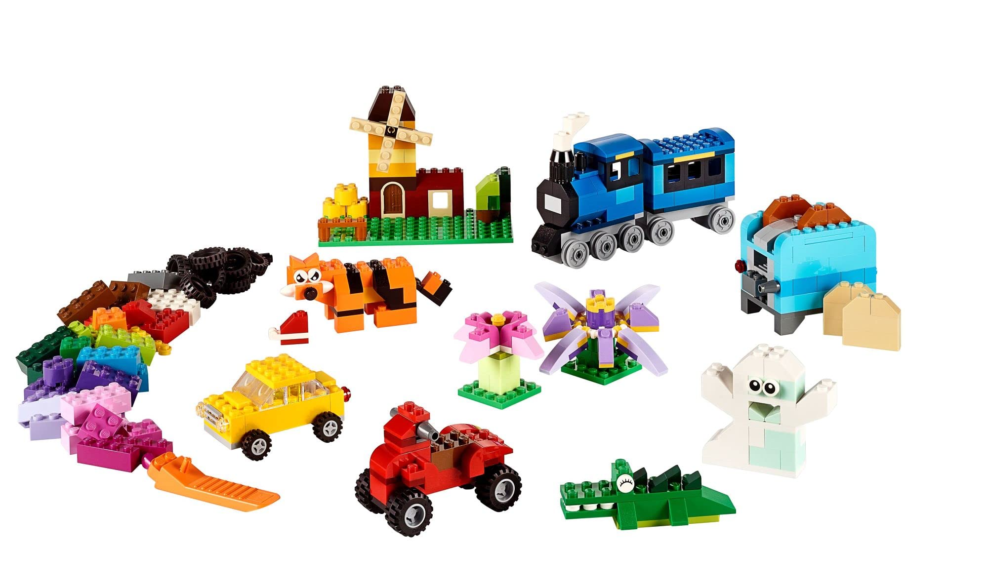 LEGO Classic Medium Creative Brick Box 10696 Building Toy Set with Storage, Includes Train, Car, and a Tiger Figure, and Playset for Boys and Girls, Sensory Toy for Kids Ages 4 and up 🍁 All In One Marketplace Canada