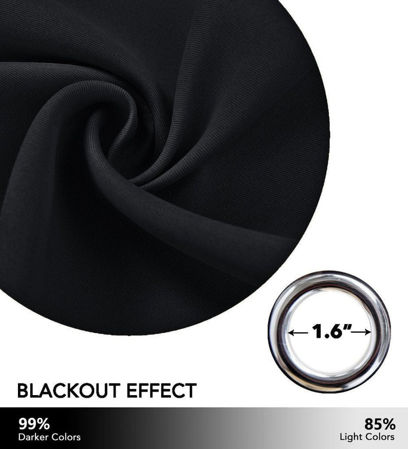 NICETOWN Blackout Valance for Small Window - Thermal Insulated Room Darkening Plain Grommet-Top Short Curtain Panel for Cafe Bar / Apartment (1 Pack, W52 x L36 + 1.2 inches Header, Black) 🍁 All In One Marketplace Canada