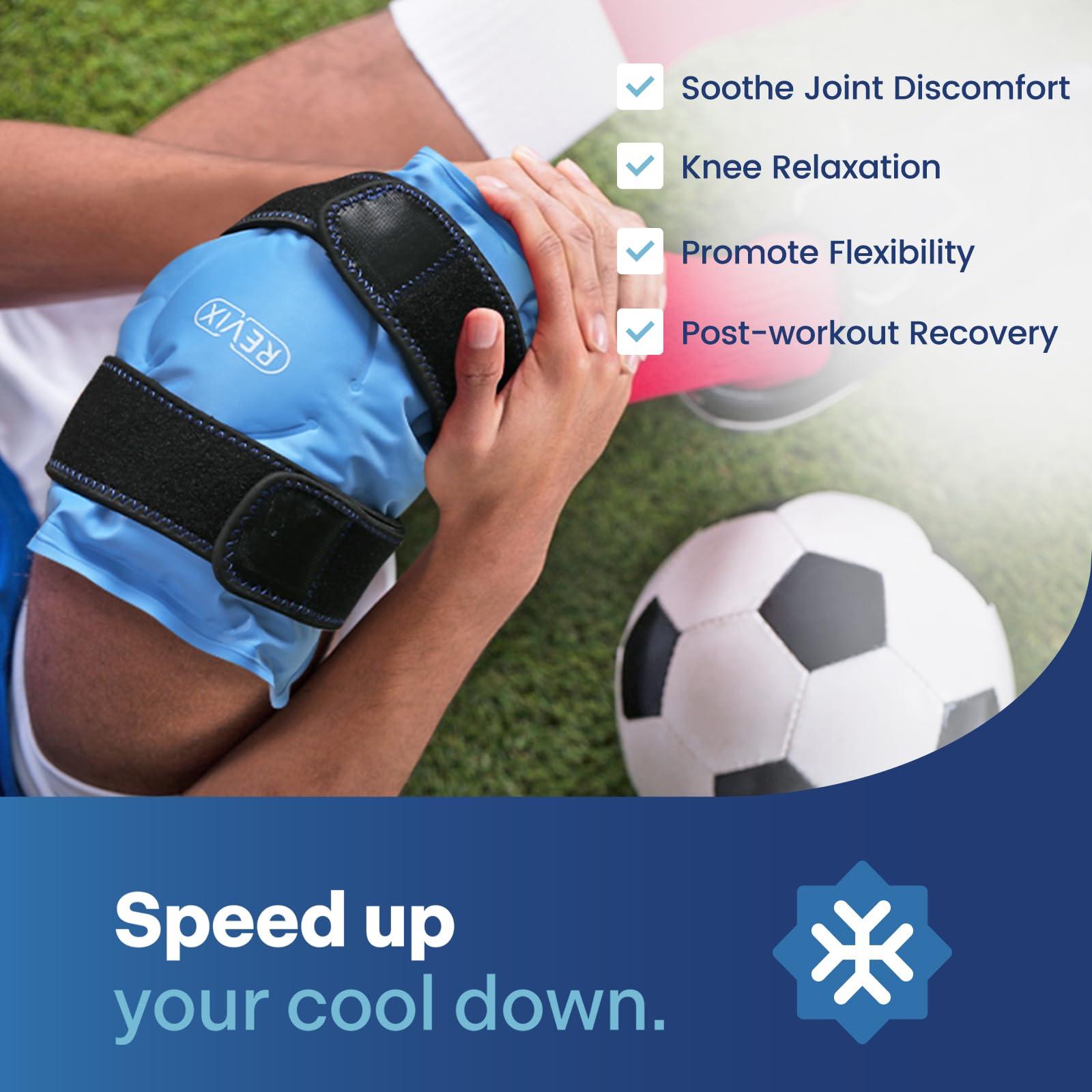 REVIX Knee Ice Pack Wrap for Injuries Reusable, Gel Ice Pack Wrap with Cold Compress Therapy for Knee Pain Relief, Knee Replacement Surgery, Swelling, Bruises and Arthritis 🍁 All In One Marketplace Canada