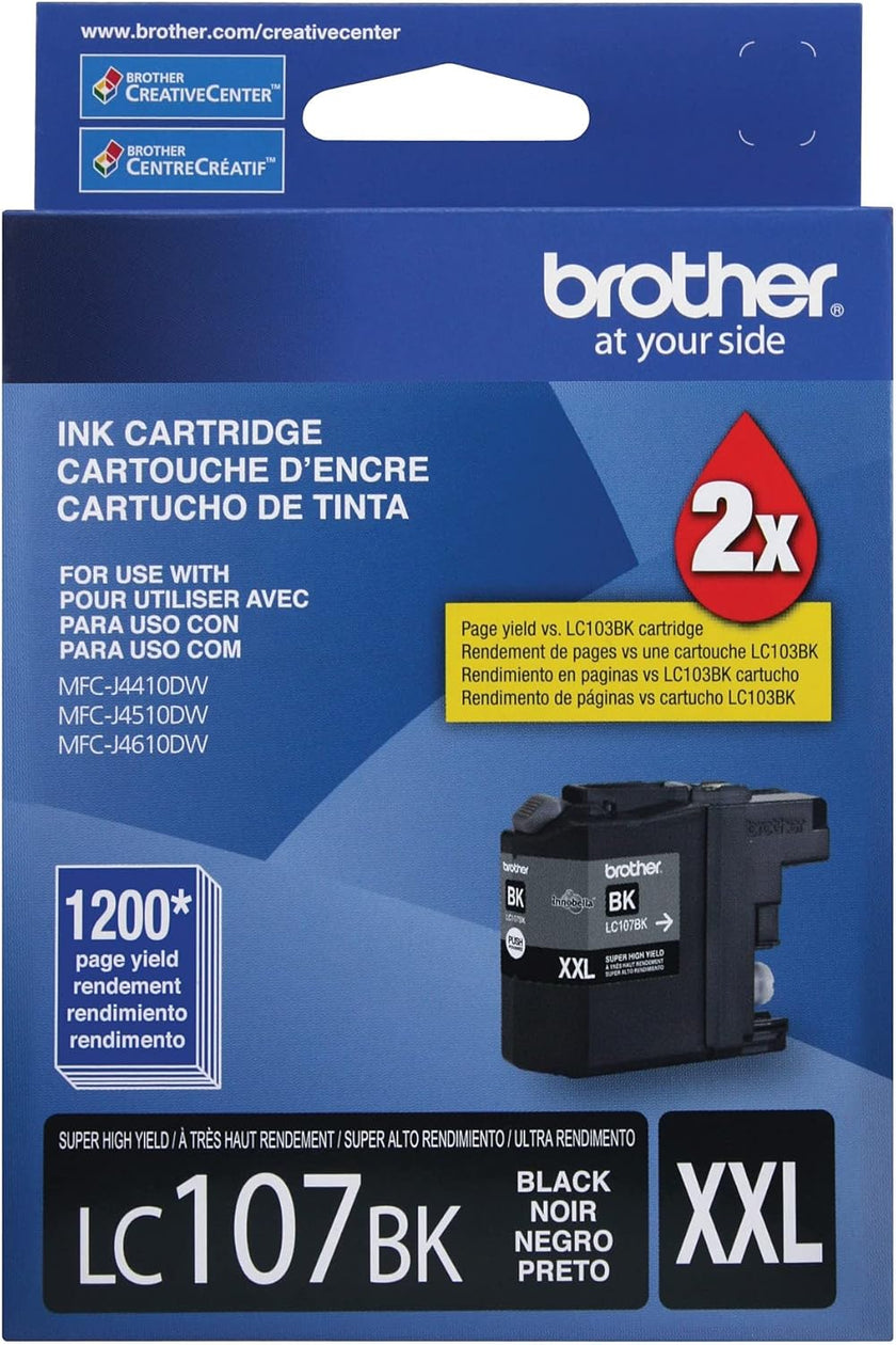 Brother LC107 Black Ink Cartridge, Extra High Yield (LC107BKS)