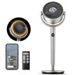 DREO Smart Fans for Bedroom, 120° +120° Omni-Directional Oscillating Fan, 90ft Quiet Pedestal Fan with RGB Light, 9 Speeds, 6 Modes, 20dB, 8H Timer, Wi-Fi/Voice, 37-42