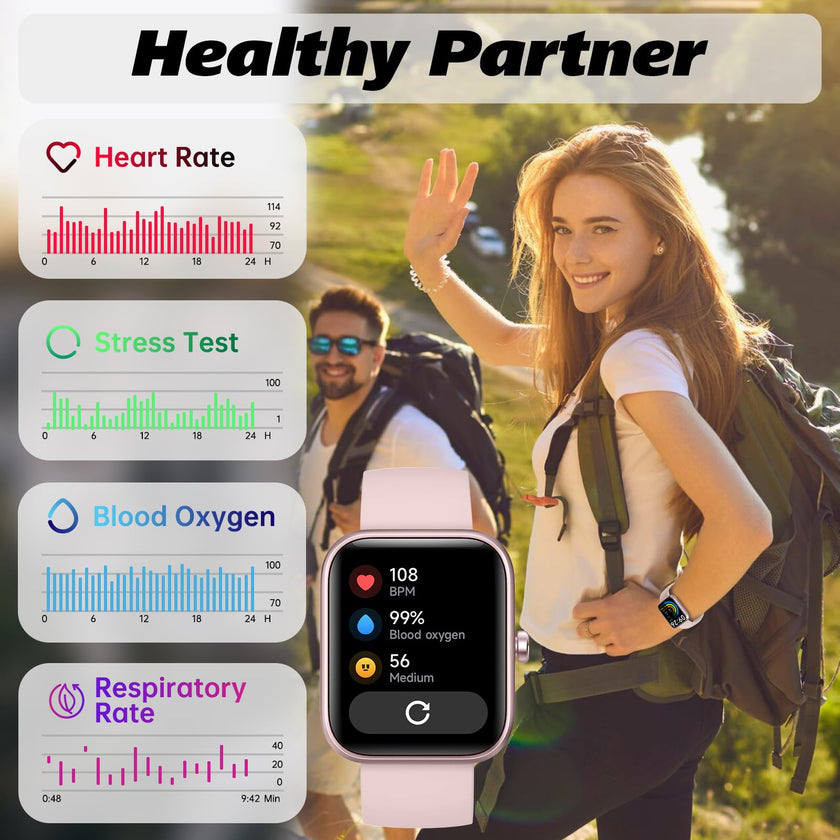 Smart Watch for Men Women with Bluetooth Call, Alexa Built-in, Heart Rate & Sleep Monitor, 1.83
