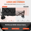 Overmont 300L Foldable Collapsible Wagon - Heavy Duty Utility Beach Wagon Cart with Rotatable Wide Wheels Inside Pockets for Camping Garden Shopping Sports - 440lbs Load 🍁 All In One Marketplace Canada