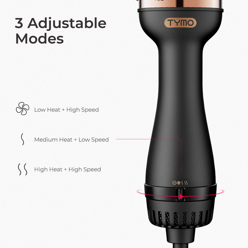 TYMO Hair Dryer Brush Blow Dryer Brush in One, 4 in 1 Ionic Hairdryer and Styler Volumizer with Oval Titanium Barrel, Hot Air Straightener for Smooth Frizz-Free Blowout, Gold 🍁 All In One Marketplace Canada