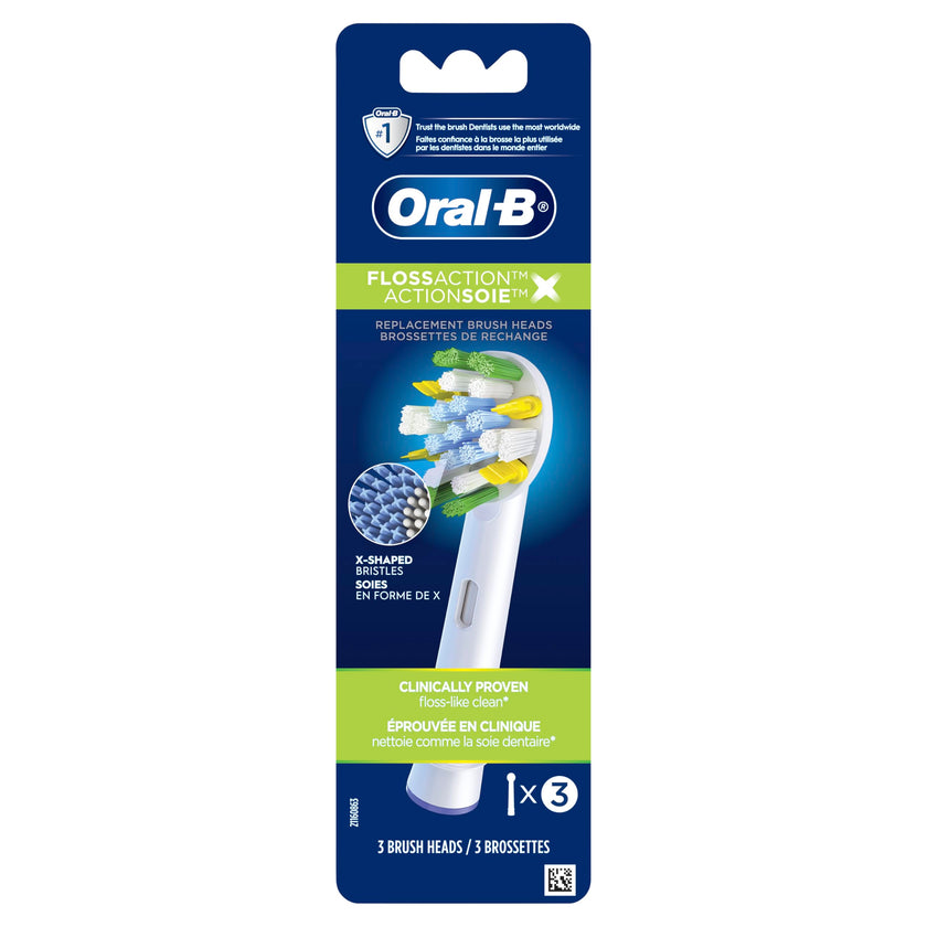 Oral-B FlossAction XFilaments Electric Toothbrush Replacement Brush Heads Refill, white (3 count) 🍁 All In One Marketplace Canada