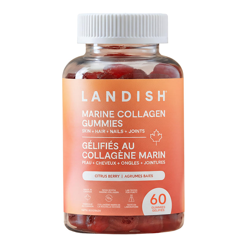 Landish Marine Collagen Gummies, Skin Hair Nails & Joints, 60 Gummies 🍁 All In One Marketplace Canada