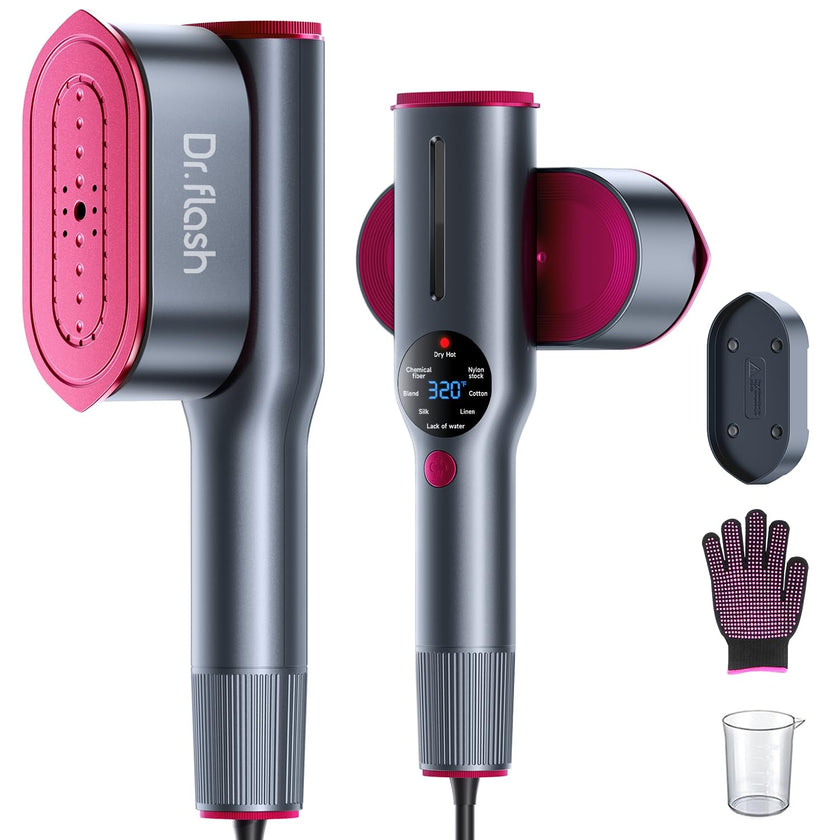DRFLASH 2-in-1 Steamer & Iron for Clothes,15s Fast Heat-up 1200W Portable Handheld Garment Steamer,Travel Size with Large Ceramic Heat Panel,Quick Wrinkle Removal,110V-120V 🍁 All In One Marketplace Canada