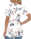 WNEEDU Womens Tops Summer T-Shirt Short Sleeve Crewneck Loose Fit Casual Basic Tee Tops 2026 New Floral White XL 🍁 All In One Marketplace Canada