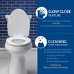 BEMIS 7300SLEC 000 Toilet Seat Will Slow Close and Removes Easy for Cleaning, Elongated, White 🍁 All In One Marketplace Canada