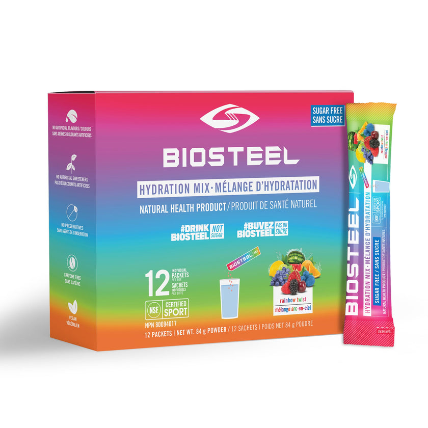 BioSteel Electrolyte Hydration Mix, Rainbow Twist, 12 Sticks, Zero Sugar 🍁 All In One Marketplace Canada