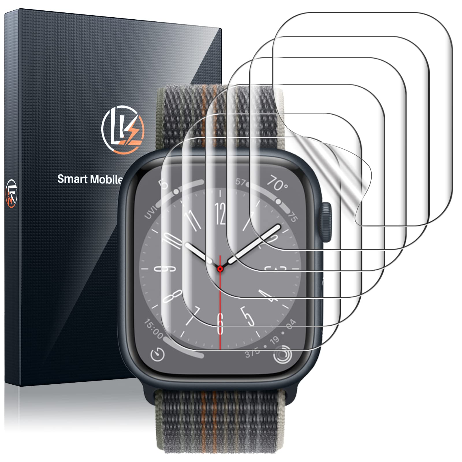 LK 6 Pack Screen Protector for Apple Watch Series SE/6/5/4/SE 2022 40mm, Apple Watch Series 9/8/7 41mm Screen Protector, Max Coverage, Bubble-Free, Anti-Scratch, iWatch 40mm Flexible TPU Clear Film 🍁 All In One Marketplace Canada