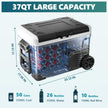 EUHOMY 12 Volt Refrigerator, 37QT(35L) Electric Cooler, Portable Freezer 12V/24V DC 110-240V AC, 12V Fridge -4℉~68℉, 12V Cooler with Wheels & 2 Baskets for Travel, Truck, Boat, Camping 🍁 All In One Marketplace Canada