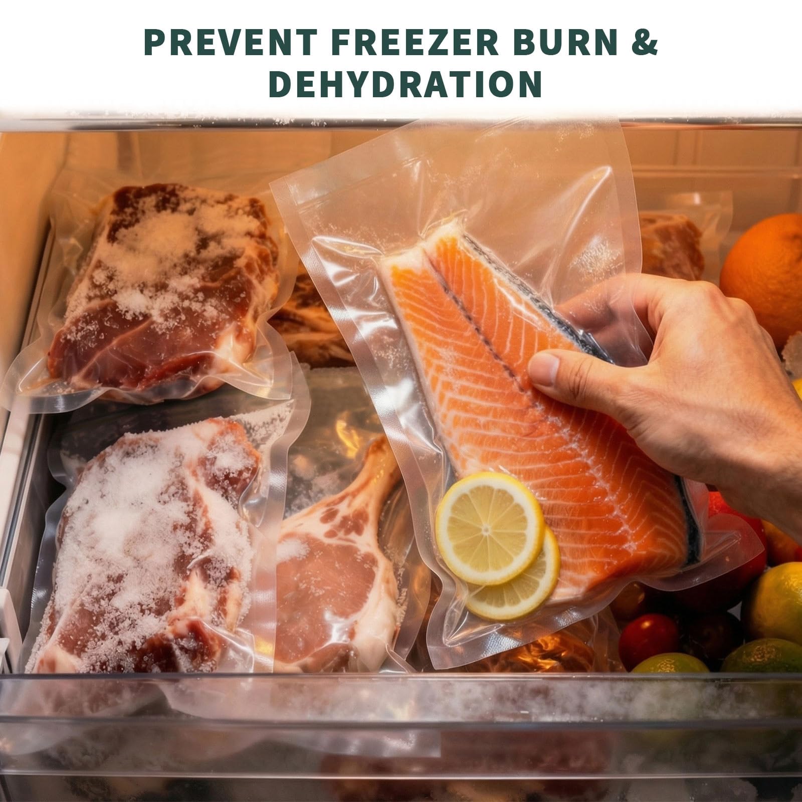 300 Count Vacuum Sealer Bags - Food Saver Bag (8x12,7x10,6x8) Precut Quart for Vacuum Seal, Meal Prep,Sous Vide, BPA Free, Heavy Duty, Commercial Grade Freezer Bags 🍁 All In One Marketplace Canada