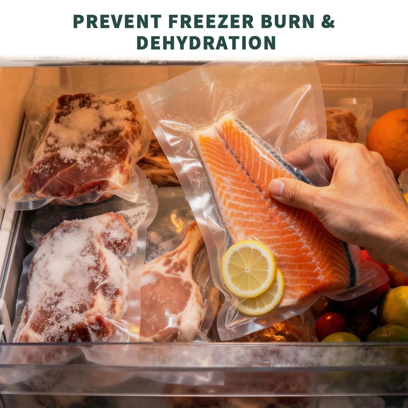 300 Count Vacuum Sealer Bags - Food Saver Bag (8x12,7x10,6x8) Precut Quart for Vacuum Seal, Meal Prep,Sous Vide, BPA Free, Heavy Duty, Commercial Grade Freezer Bags 🍁 All In One Marketplace Canada