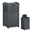 Suncast 33 Gallon Wicker-Style Hideaway Trash Can with Secure Latching Lid and Weather-Resistant Construction for Patio, Cyberspace Grey, Made in the USA 🍁 All In One Marketplace Canada
