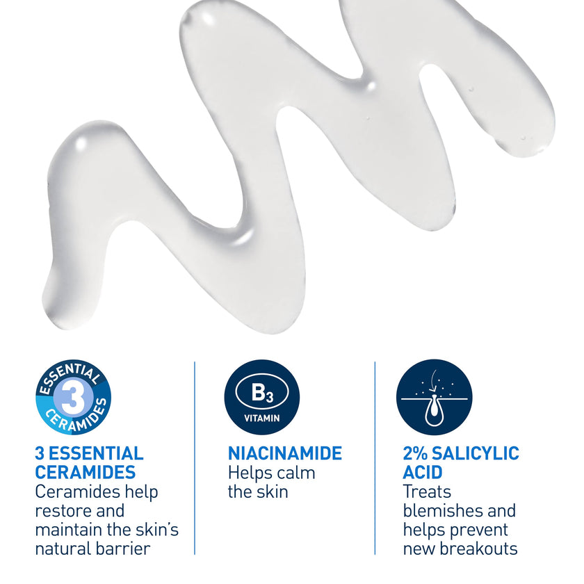 CeraVe Acne Control Gel For Face, Pimple & Pores, With Salicylic Acid, 3 Essential Ceramides, Niacinamides. Developed with Dermatologists, Non-Comedogenic, Oil-Free, Fragrance-Free, 40ml 🍁 All In One Marketplace Canada
