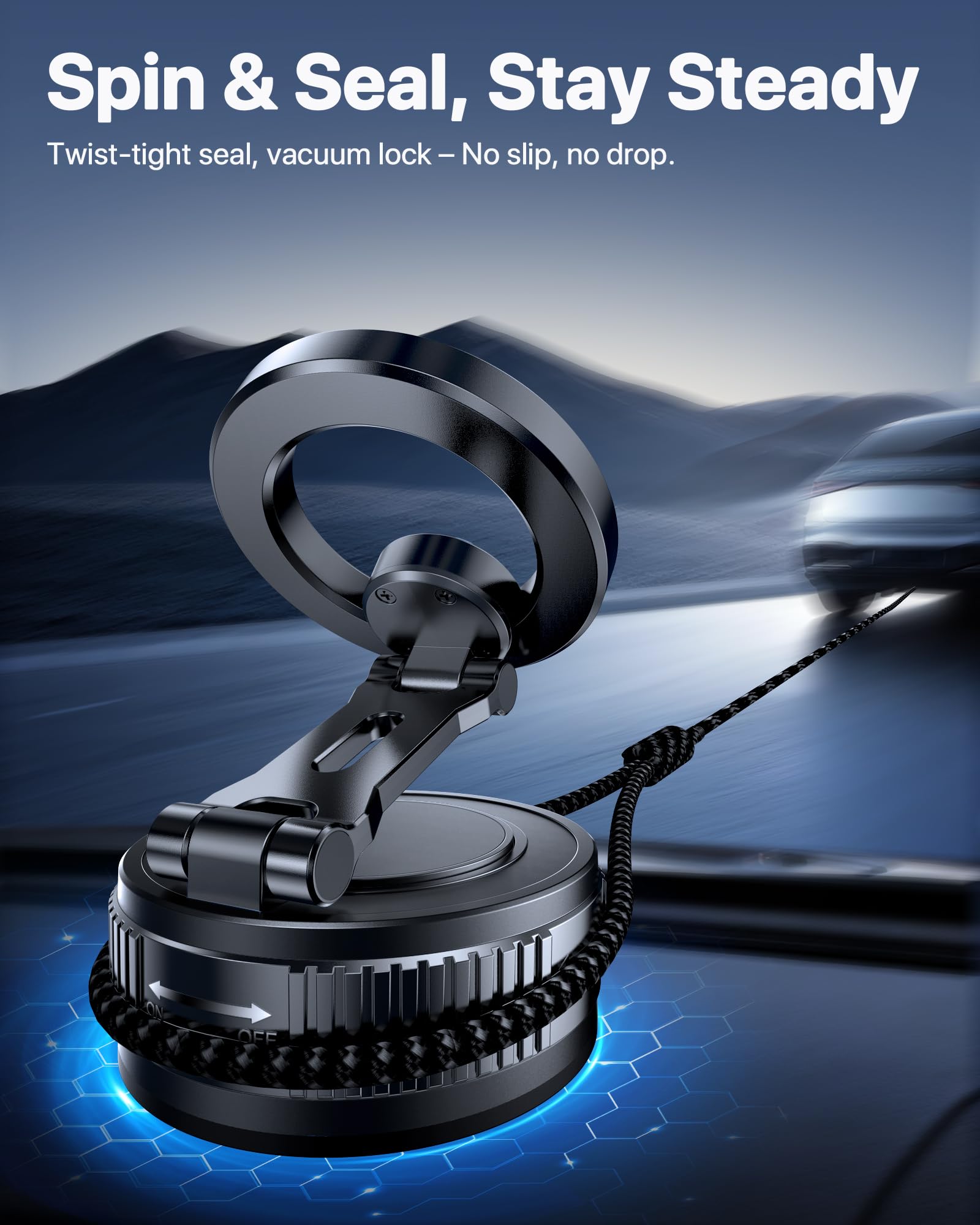Miracase 2026 for MagSafe Car Mount: [Ultra-Strong Vacuum Suction + Handlebar] 360° Rotatable Handlebar Mount, Car Phone Holder for All Phone Models 🍁 All In One Marketplace Canada