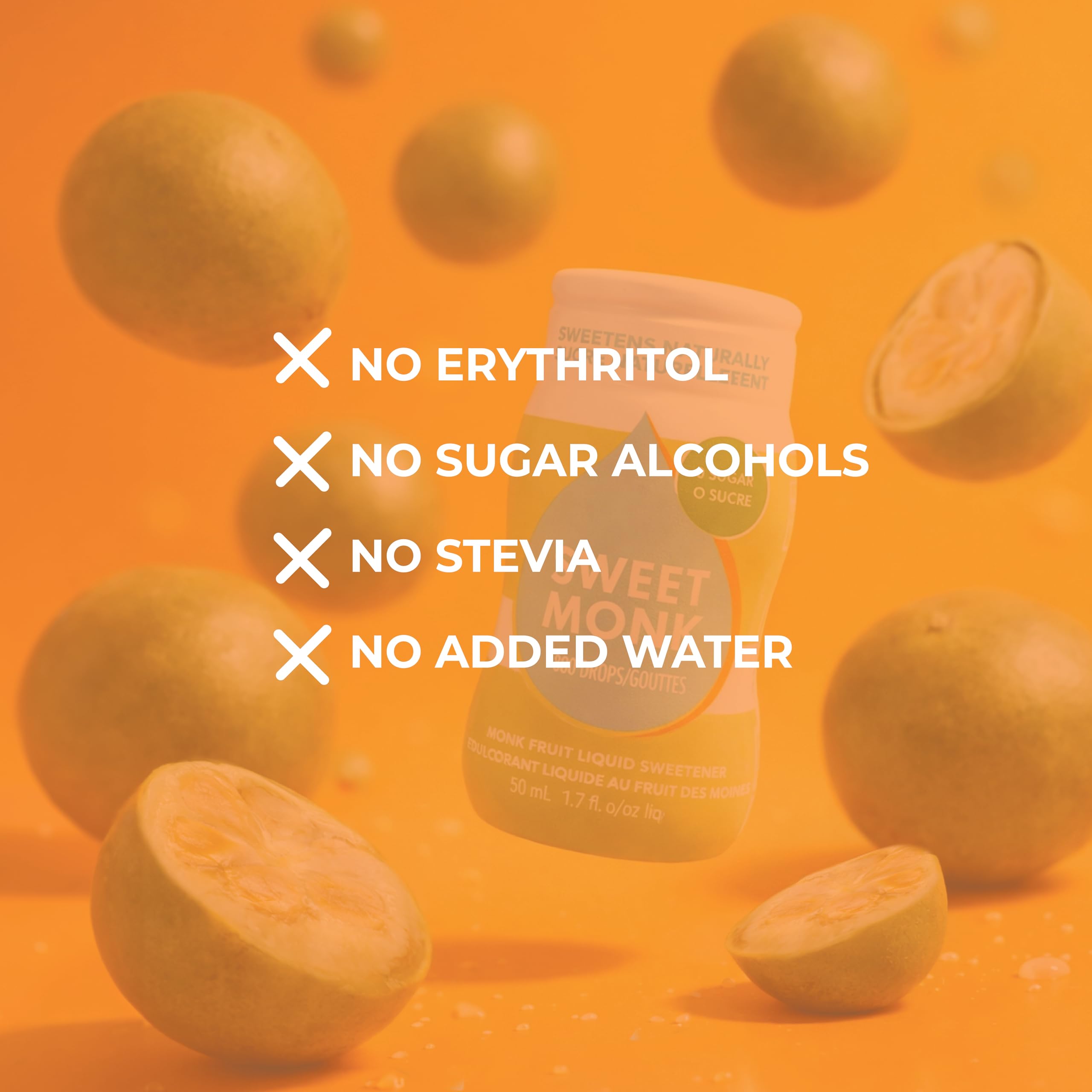 SweetMonk - 100% Pure Original Monk Fruit Liquid Sweetener Sugar Substitute - 1.7oz | No Water Added MonkFruit Extract | Zero Calorie Keto Friendly MonkFruit Drops | Vegan, Gluten Free | No Stevia 🍁 All In One Marketplace Canada