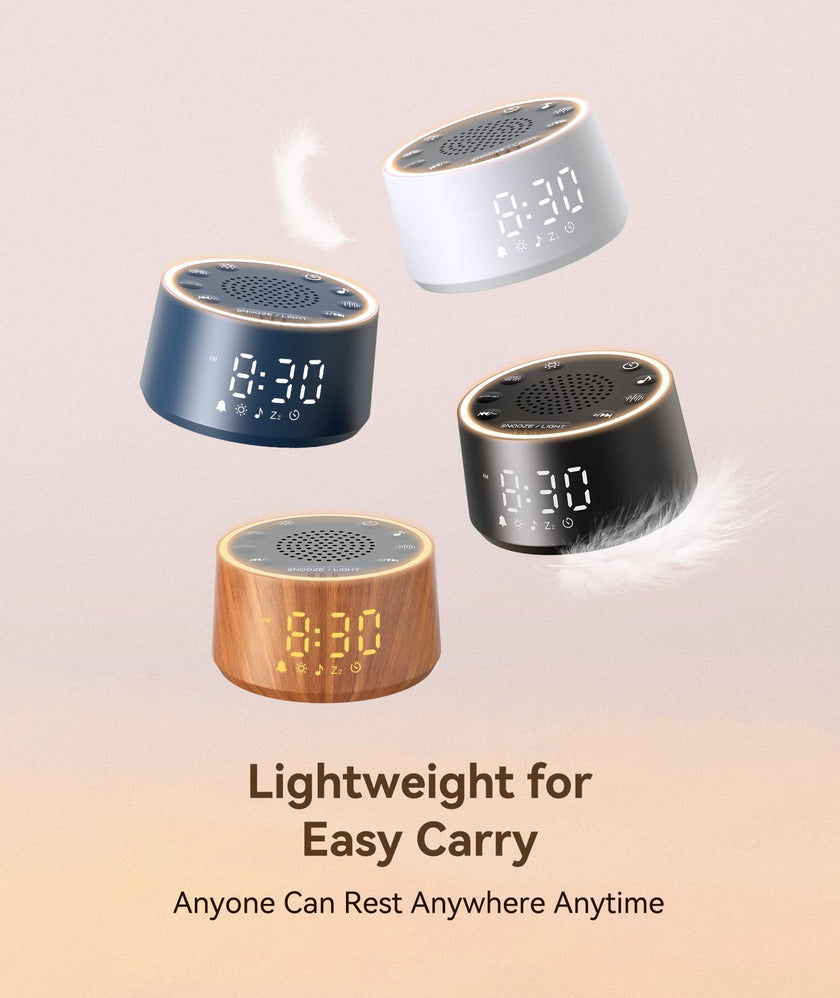 Dreamegg D1 Nova Sound Machine - White Noise Machine Alarm Clock with 25 Soothing Sounds, 10 Night Lights for Baby Adult, Dimmable, 7 Alarm Sounds, Timer, Noise Machine for Sleeping, Bedroom, Travel 🍁 All In One Marketplace Canada
