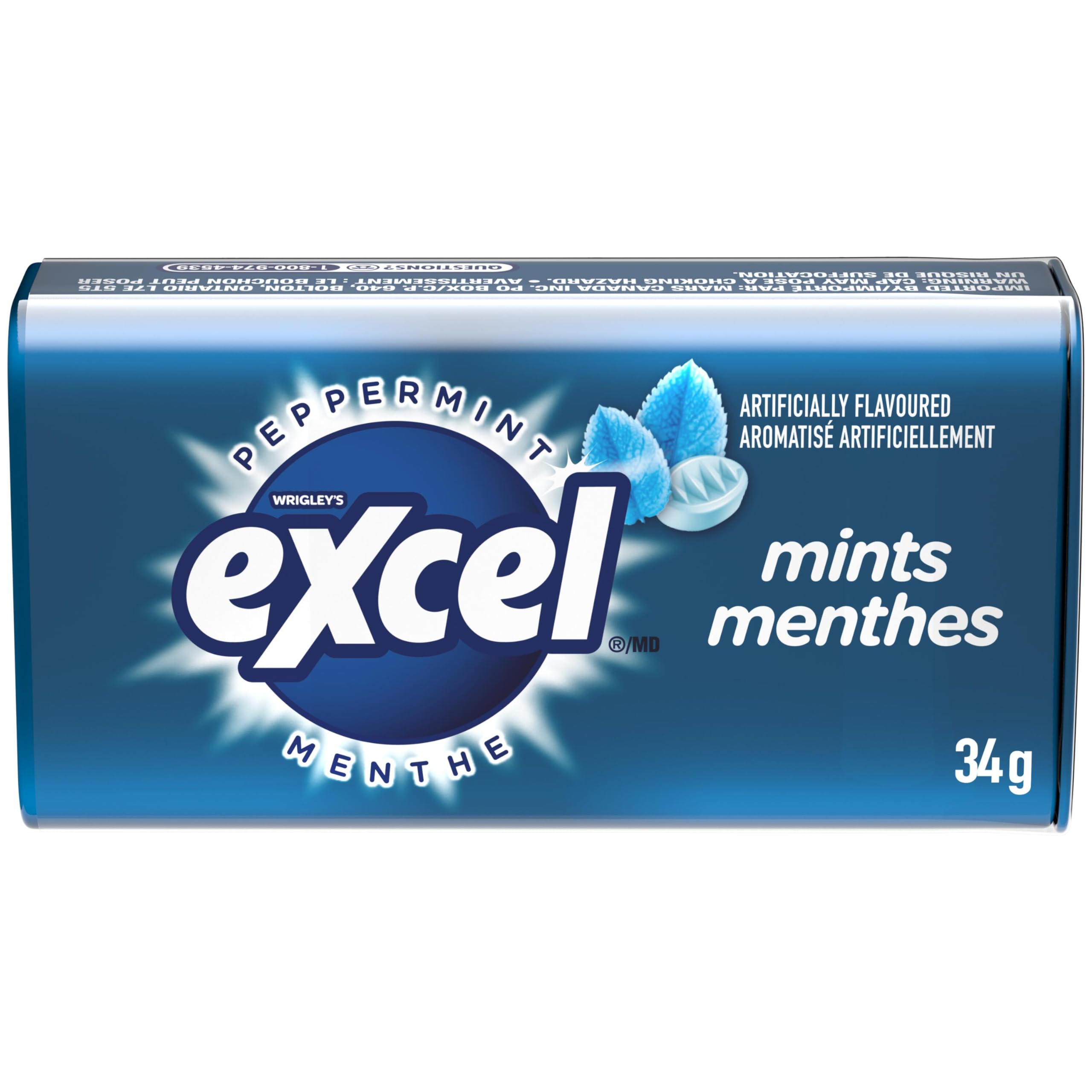 EXCEL, Peppermint Flavoured Mints, 34g, Tin, 8 Packs 🍁 All In One Marketplace Canada