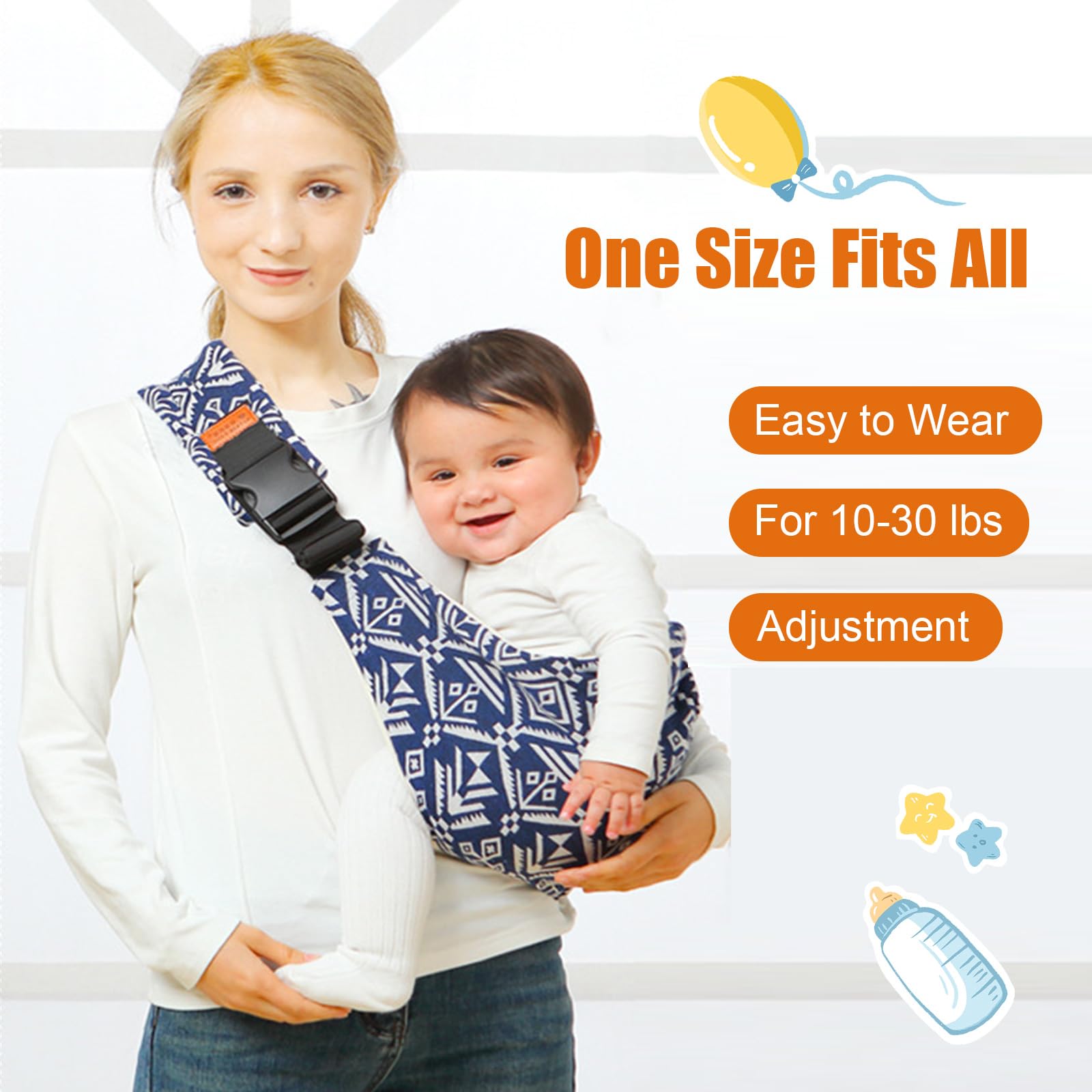 Baby Sling Carrier,2026 New Baby Carrier, Adjustable Baby Sling, Anti-Slip Hip Seat Portable Toddler Carrier,Carrying 10-30 lbs(Black) 🍁 All In One Marketplace Canada