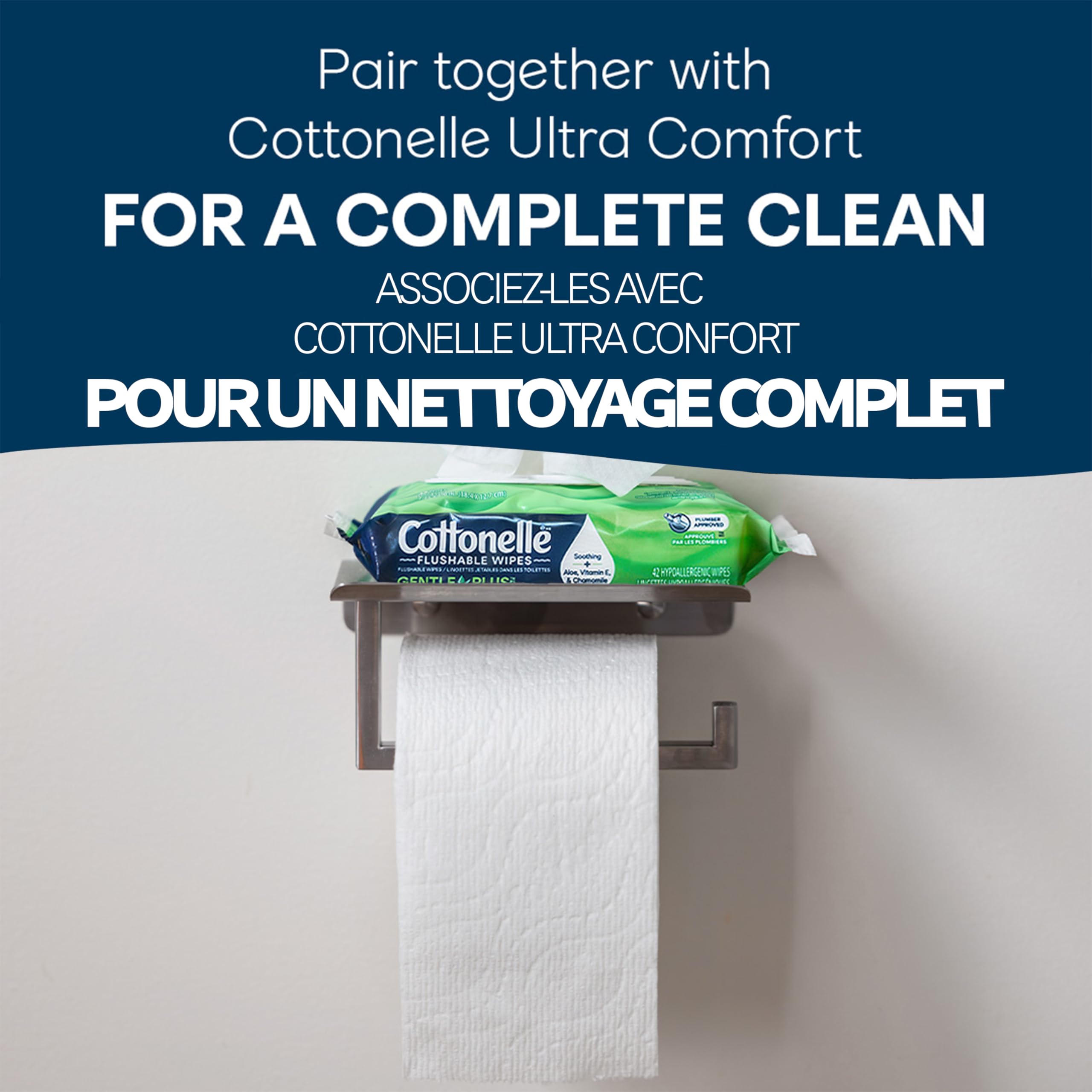 Flushable Wet Wipes, Cottonelle GentlePlus, Biodegradable & Septic Safe, 16 Flip-Top Packs of 42 (672 Wipes) 🍁 All In One Marketplace Canada