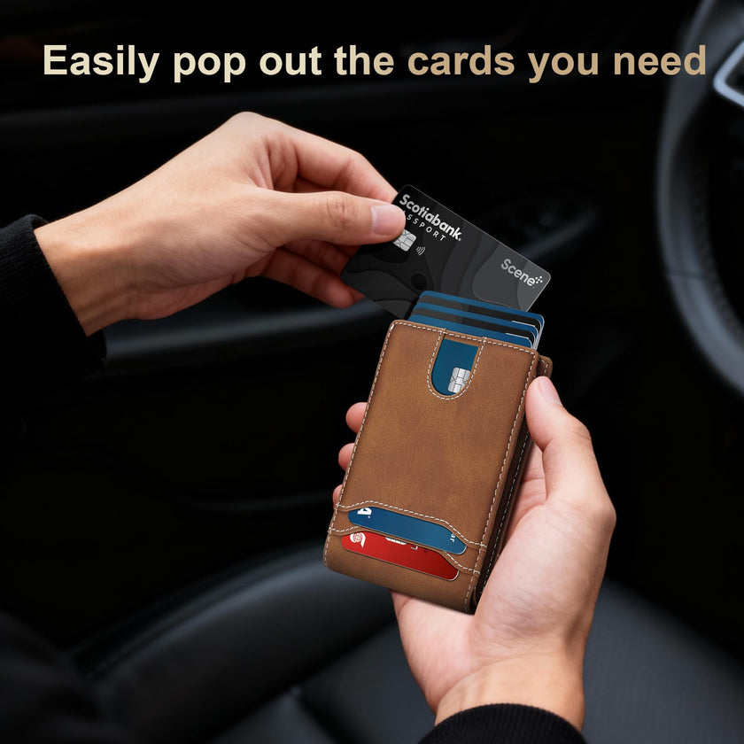 furid RFID Wallet for Men Minimalist: Slim Pop Up Wallet with ID Window - Smart Card Holder for Men - Gift for Father Husband on Father’s Day Birthday Anniversary 🍁 All In One Marketplace Canada